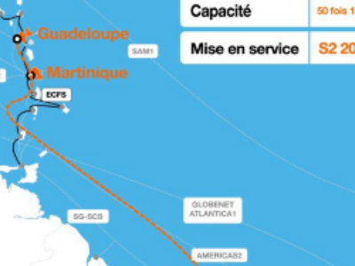 Orange relie la Guyane, la Martinique et la Guadeloupe sous la mer